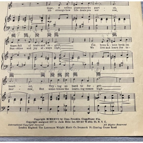 Girl of My Dreams Vintage Ukulele Sheet Music Guy Lombardo Sunny Clapp 1927 - Picture 3 of 4